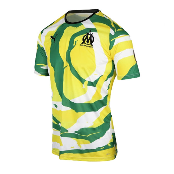 Tailandia Camiseta Marsella OM Africa 2021-2022 Blanco Amarillo Verde